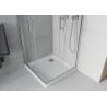 Mexen Rio cabine de douche carrée 80 x 80 cm, transparent, chrome + receveur Flat, blanc - 860-080-080-01-00-4010