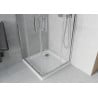 Mexen Rio cabine de douche carrée 80 x 80 cm, transparent, chrome + receveur Flat, blanc - 860-080-080-01-00-4010