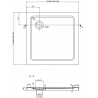 Mexen Rio cabine de douche carrée 80 x 80 cm, transparent, chrome + receveur Flat, blanc - 860-080-080-01-00-4010