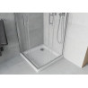 Mexen Rio cabina de ducha cuadrada 90 x 90 cm, transparente, cromo + plato de ducha Flat, blanco - 860-090-090-01-00-4010