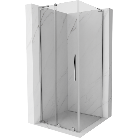 Mexen Velar L schuifbare douchecabine 100 x 100 cm, transparant, chroom - 871-100-100-03-01