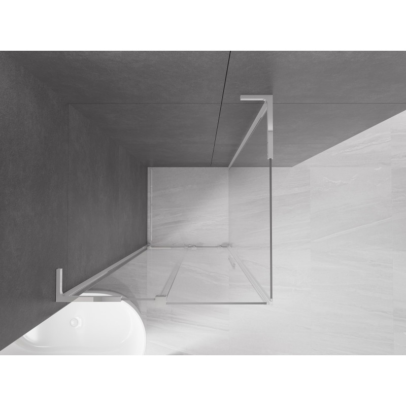 Mexen Velar L lükandustega dušikabiin 110 x 110 cm, läbipaistev, kroom - 871-110-110-03-01