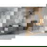 Mexen Rio vierkante douchecabine 70 x 70 cm, witte strepen, chroom + Flat douchebak, wit - 860-070-070-01-20-4010