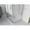 Mexen Rio kvadratna pršna kabina 70 x 70 cm, beli trakovi, krom + pladenj Flat, bel - 860-070-070-01-20-4010