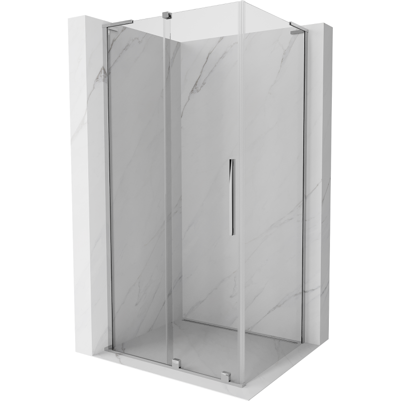 Mexen Velar L Duschkabine zum Schieben 100 x 80 cm, transparent, Chrom - 871-100-080-03-01