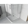 Mexen Rio ruudukujuline dušikabiin 80 x 80 cm, valged triibud, kroom + Flat dušialus, valge - 860-080-080-01-20-4010