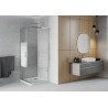 Mexen Rio ruudukujuline dušikabiin 80 x 80 cm, valged triibud, kroom + Flat dušialus, valge - 860-080-080-01-20-4010
