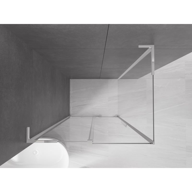 Mexen Velar L lükand dušikabiin 100 x 80 cm, läbipaistev, kroom - 871-100-080-03-01