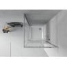Mexen Rio cabine de douche carrée 90 x 90 cm, bandes blanches, chrome + receveur Flat, blanc - 860-090-090-01-20-4010