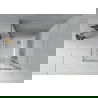 Mexen Rio douchecabine vierkant 90 x 90 cm, witte strepen, chroom + Flat douchebak, wit - 860-090-090-01-20-4010