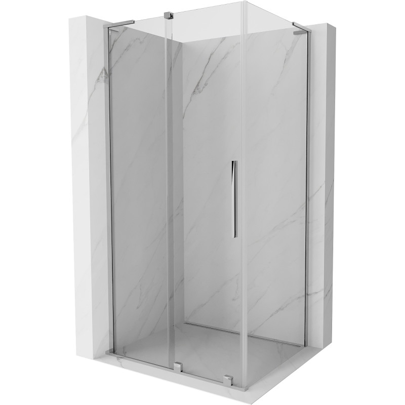 Mexen Velar L klizna kabina s kliznim vratima 120 x 85 cm, prozirna, krom - 871-120-085-03-01