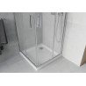 Mexen Rio cabine de douche carrée 70 x 70 cm, givré, chrome + receveur Flat, blanc - 860-070-070-01-30-4010