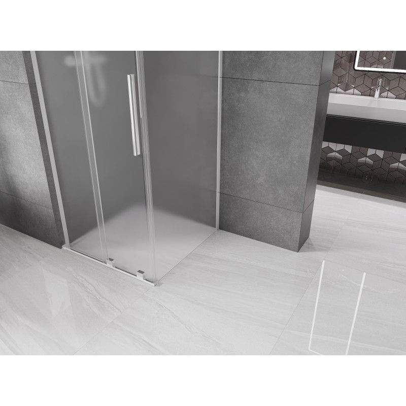 Mexen Velar L sliding shower cabin 90 x 90 cm, frost, chrome - 871-090-090-33-01