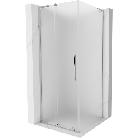 Mexen Velar L cabina de ducha corredera 120 x 120 cm, escarcha, cromo - 871-120-120-33-01