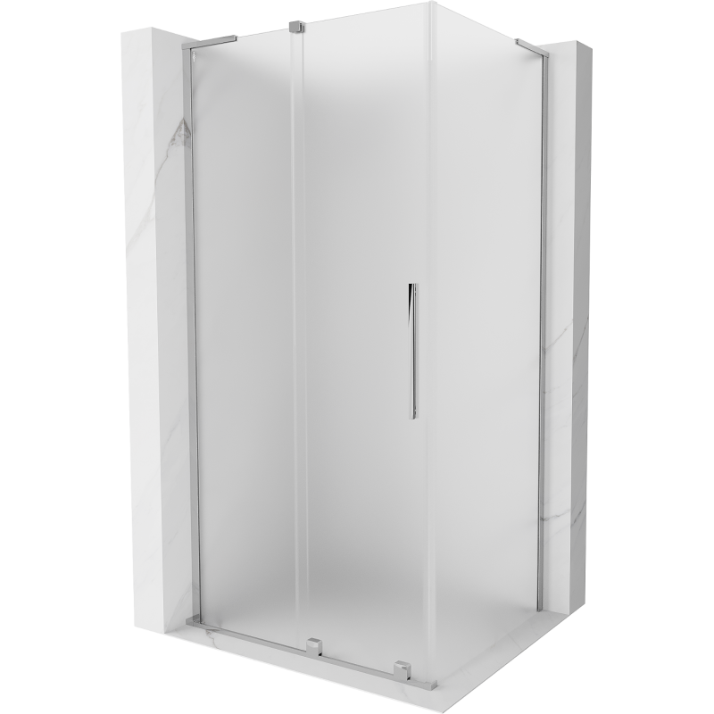 Mexen Velar L sliding shower cabin 90 x 80 cm, frost, chrome - 871-090-080-33-01