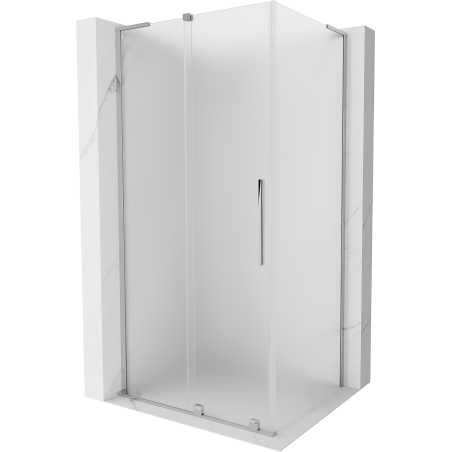 Mexen Velar L sliding shower cabin 90 x 80 cm, frost, chrome - 871-090-080-33-01