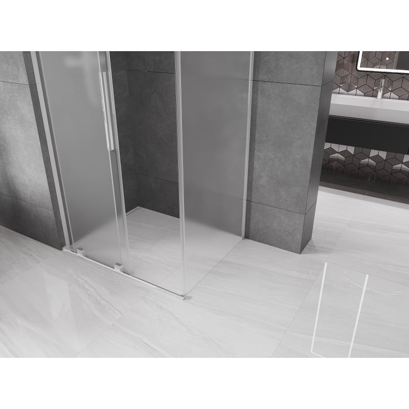 Mexen Velar L cabina doccia scorrevole 100 x 90 cm, ghiaccio, cromo - 871-100-090-33-01
