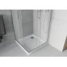 Mexen Rio Square Shower Enclosure 90 x 90 cm, Frosted, Chrome + Flat Tray, White - 860-090-090-01-30-4010
