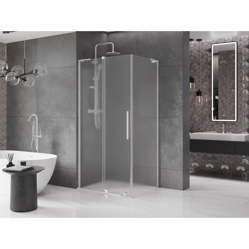 Mexen Velar L klizna tuš kabina 120 x 110 cm, mraz, krom - 871-120-110-33-01