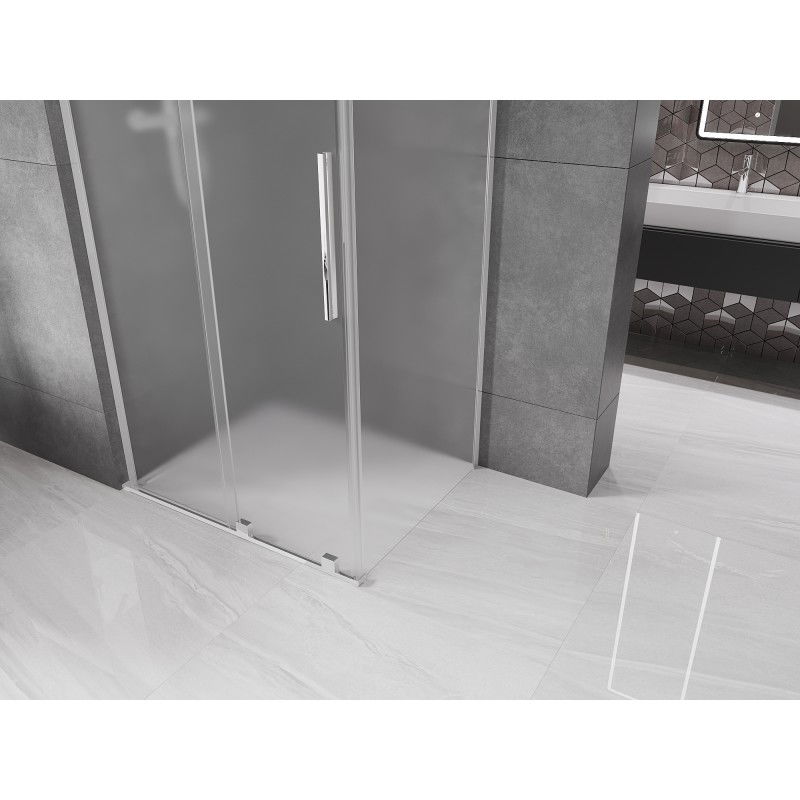 Mexen Velar L cabina doccia scorrevole 120 x 90 cm, brina, cromo - 871-120-090-33-01