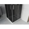 Mexen Rio cabine de douche carrée 70 x 70 cm, graphite, chrome + receveur plat, blanc - 860-070-070-01-40-4010