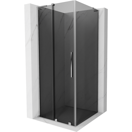 Mexen Velar L sliding shower cabin 90 x 90 cm, graphite, chrome - 871-090-090-43-01
