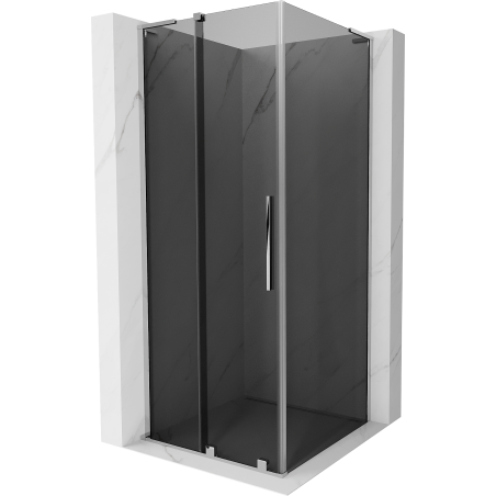 Mexen Velar L schuif douchecabine 110 x 110 cm, grafiet, chroom - 871-110-110-43-01