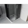 Mexen Rio douchecabine vierkant 90 x 90 cm, grafiet, chroom + Flat douchebak, wit - 860-090-090-01-40-4010
