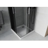 Mexen Rio square shower cabin 90 x 90 cm, graphite, chrome + Flat shower tray, white - 860-090-090-01-40-4010