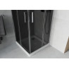 Mexen Rio square shower cabin 90 x 90 cm, graphite, chrome + Flat shower tray, white - 860-090-090-01-40-4010