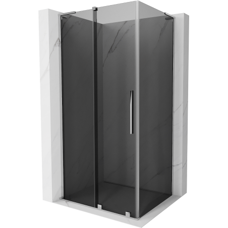 Mexen Velar L 110 x 75 cm Sliding Shower Enclosure, Graphite, Chrome - 871-110-075-43-01