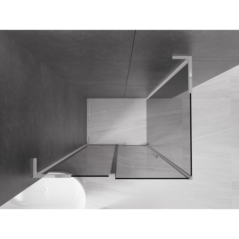 Mexen Velar L lükandustega dušinurk 110 x 80 cm, grafiit, kroom - 871-110-080-43-01
