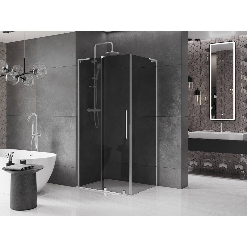 Mexen Velar L sliding shower cabin 120 x 75 cm, graphite, chrome - 871-120-075-43-01
