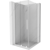 Mexen Velar L douchecabine schuifdeur 100 x 100 cm, transparant, wit - 871-100-100-03-20