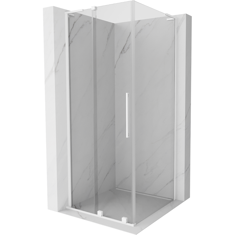 Mexen Velar L kabina prysznicowa rozsuwana 110 x 110 cm, transparent, biała - 871-110-110-03-20