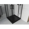 Mexen Rio kvadratna tuš kabina 80 x 80 cm, prozorna, črna + tuš kad Flat, črna - 860-080-080-70-00-4070B