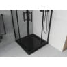 Mexen Rio quadratische Duschkabine 80 x 80 cm, transparent, schwarz + Flat Duschwanne, schwarz - 860-080-080-70-00-4070B