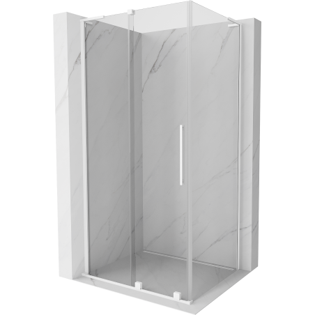 Mexen Velar L Duschkabine, schiebbar 100 x 80 cm, transparent, weiß - 871-100-080-03-20