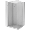 Mexen Velar L Duschkabine, schiebbar 100 x 80 cm, transparent, weiß - 871-100-080-03-20