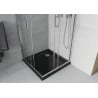 Mexen Rio cabine de douche carrée 80 x 80 cm, transparent, chrome + receveur Flat, noir - 860-080-080-01-00-4070