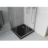 Mexen Rio kvadratna tuš kabina 80 x 80 cm, prozorna, krom + kopalna Flat, črna - 860-080-080-01-00-4070
