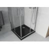 Mexen Rio Duschkabine quadratisch 80 x 80 cm, transparent, chrom + Duschwanne Flat, schwarz - 860-080-080-01-00-4070
