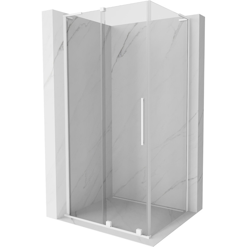 Mexen Velar L lükandustega dušikabiin 120 x 100 cm, läbipaistev, valge - 871-120-100-03-20
