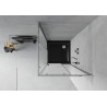 Mexen Rio square shower cabin 80 x 80 cm, frost, chrome + Flat shower tray, black - 860-080-080-01-30-4070