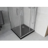 Mexen Rio square shower cabin 80 x 80 cm, frost, chrome + Flat shower tray, black - 860-080-080-01-30-4070