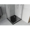Mexen Rio square shower cabin 80 x 80 cm, frost, chrome + Flat shower tray, black - 860-080-080-01-30-4070