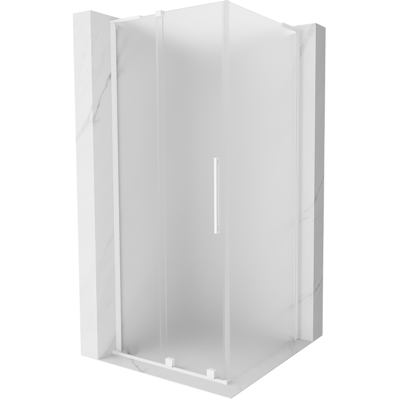 Mexen Velar L cabine de duche deslizante 90 x 90 cm, fosco, branca - 871-090-090-33-20