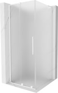 Mexen Velar L cabine de douche coulissante 110 x 110 cm, givrée, blanche - 871-110-110-33-20