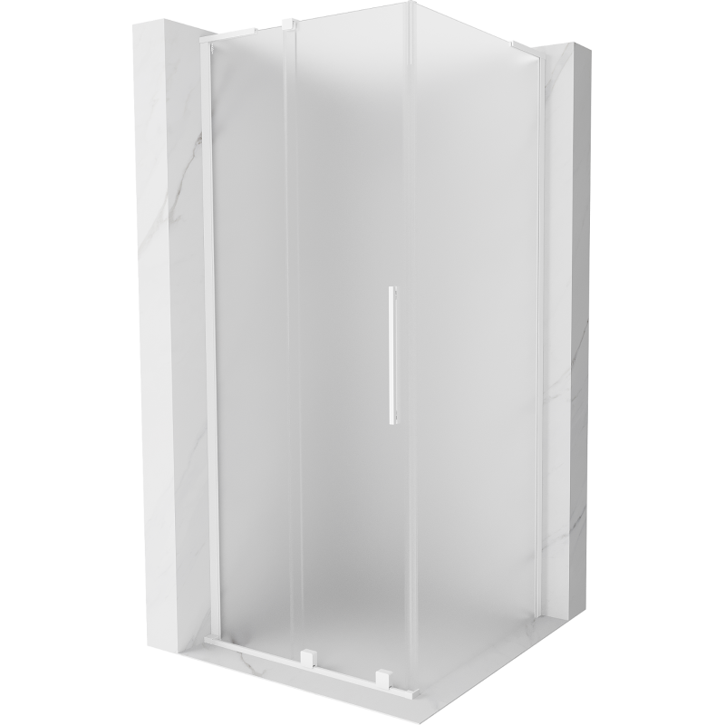 Mexen Velar L Duschkabine Schiebetür 100 x 100 cm, matt, weiß - 871-100-100-33-20
