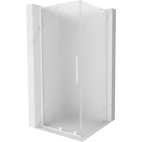 Mexen Velar L Duschkabine Schiebetür 100 x 100 cm, matt, weiß - 871-100-100-33-20
